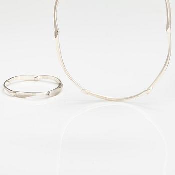 ZOLTAN POPOVITS, A stelring silver necklace "Acturus" and bracelet "Agena". Lapponia 2012.