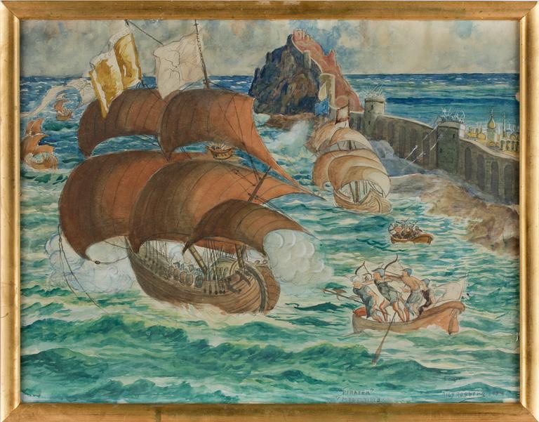 NILS ROSBERG, blandteknik. Sign o dat 1934.