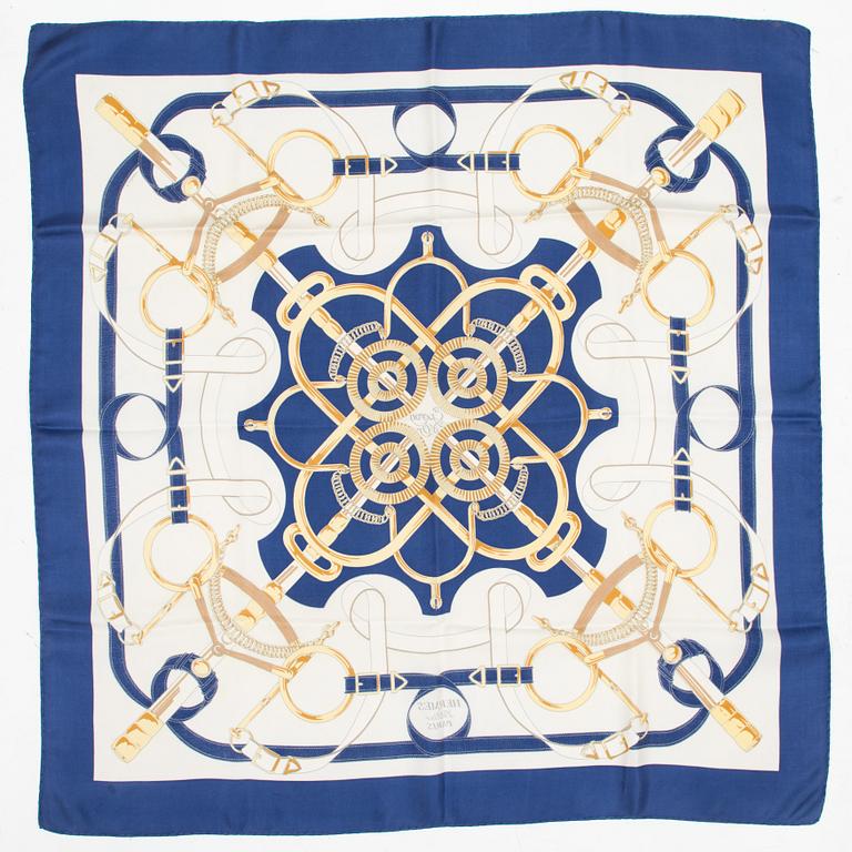 Hermès, "Eperon d'Or" silk scarf.