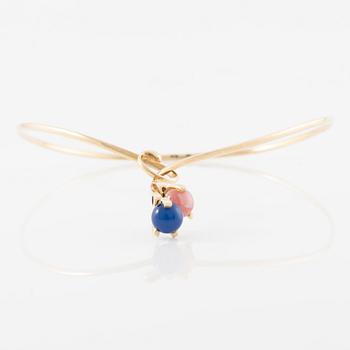 Necklace 14K gold with fourteen loose interchangeable beads.