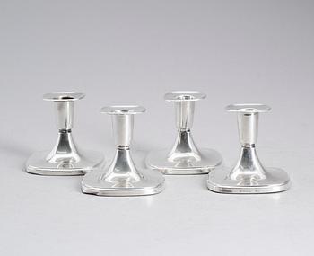 LJUSSTAKAR, 4 st, silver, T Eldh, Ceson, Stockholm, bla 1975.