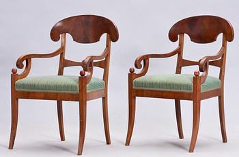 KARMSTOLAR ett par, Karl Johanstil, 1800/1900-tal.