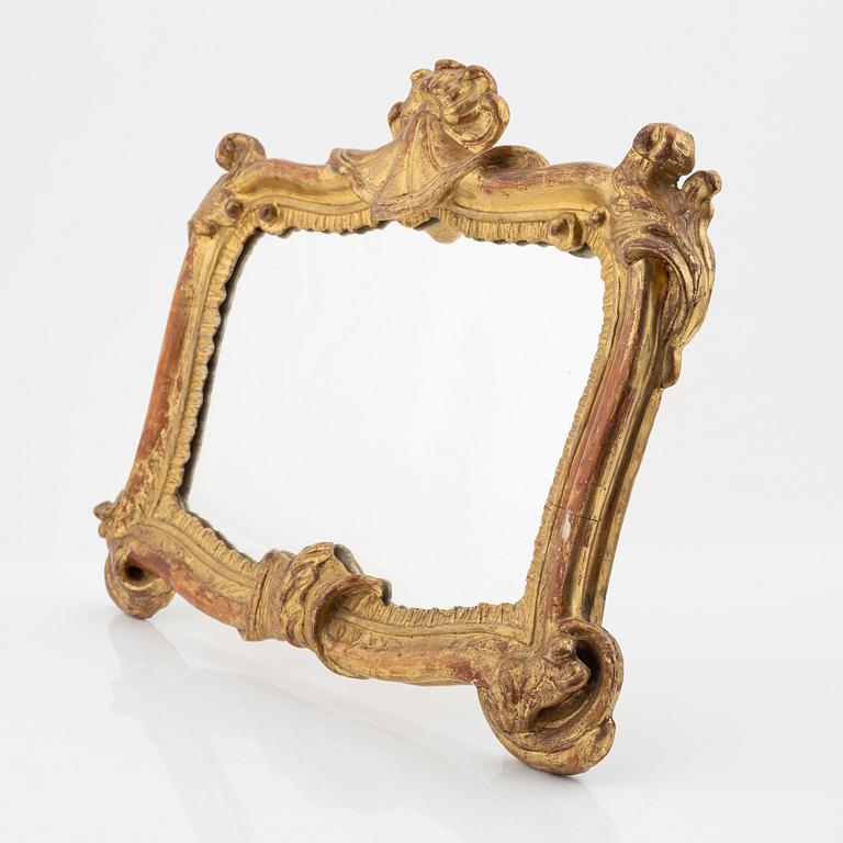 A gesso Louis XV-style toilette mirror, 20th Century.