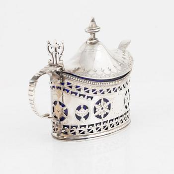 An English Silver Mustard Pot, mark of Thomas Shepherd, London 1788.