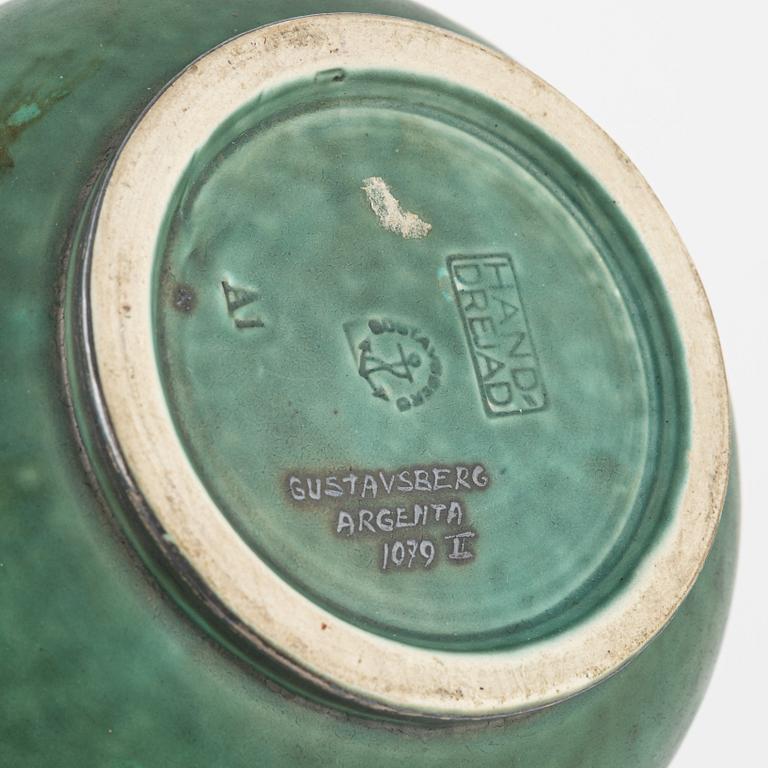 Wilhelm Kåge, an 'Argenta' stoneware vase, Gustavsberg, dated 1979.