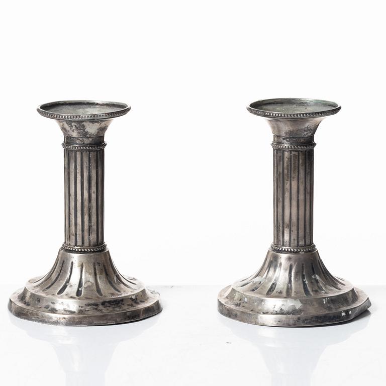 Candelsticks, a pair, silver, Sweden 1795.