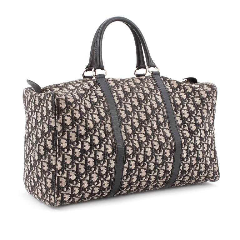 CHRISTIAN DIOR, a black monogram canvas bag.