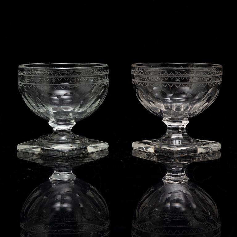 Starkvinsglas, 7 st, 1900-tal. Louis XVI-stil.