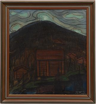 Maria Fröberg, Twilight over the Mountain Farm.