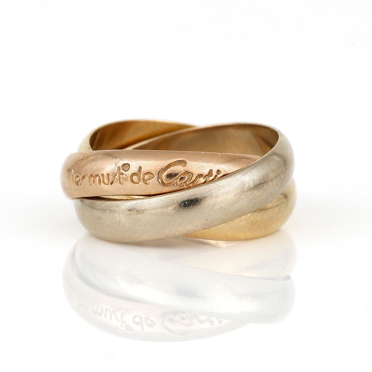 RING, Cartier Trinity, trefärgad 18K guld. Vikt ca 6 g.