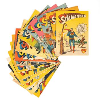 Comic books, 15, "Stålmannen", assorted years and issues, including 1953.