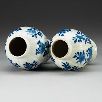 Two blue and white vases, Qing dynasty, Kangxi (1662-1722).