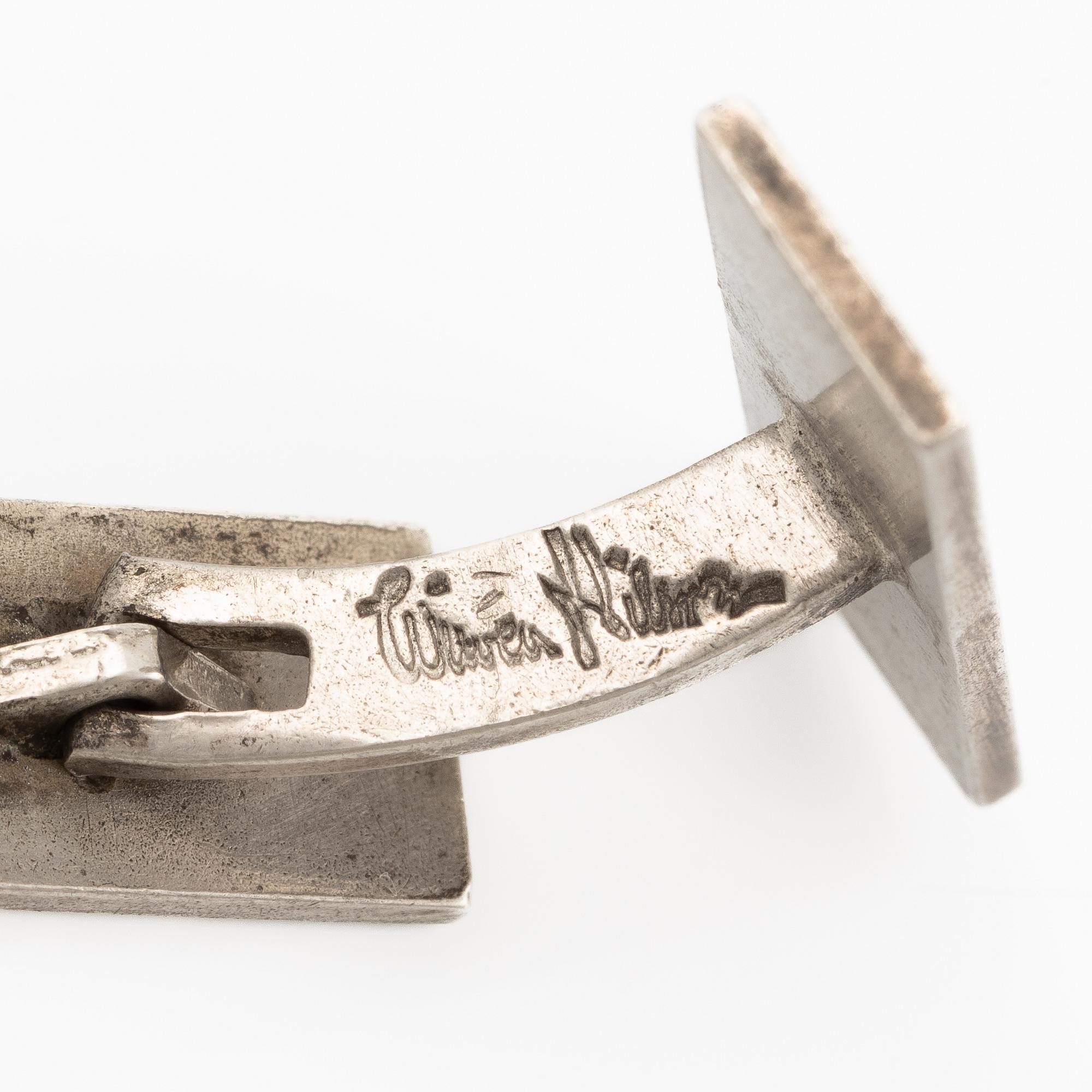 Wiwen Nilsson, cufflinks, a pair of silver, Lund 1938.