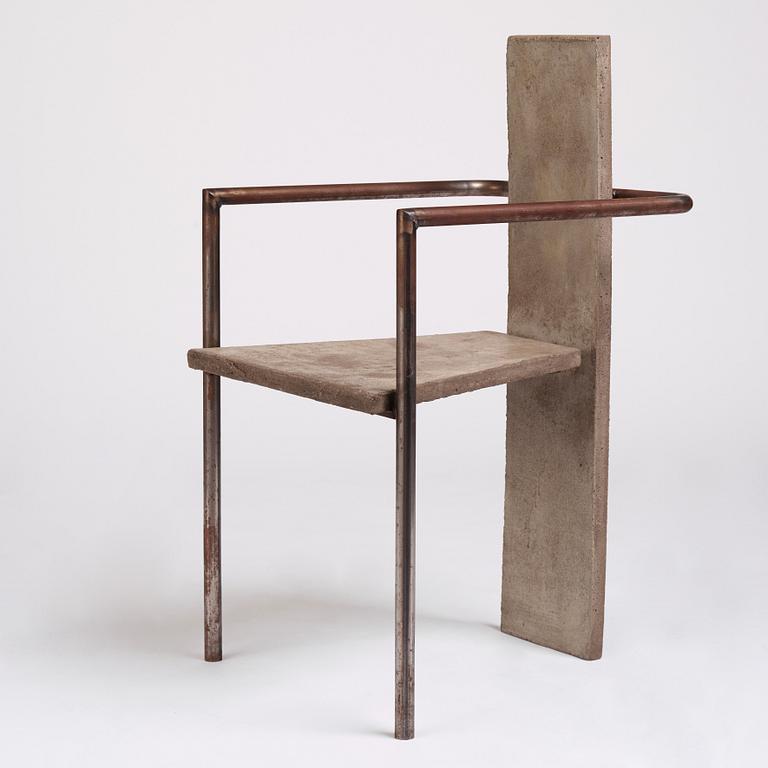 Jonas Bohlin, a 'Concrete' armchair, ed. 35/100, Källemo, Värnamo, Sweden post 1981.