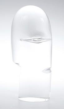 GÖRAN WÄRFF, skulptur, glas "profil", Kosta Boda, unik, signerad.