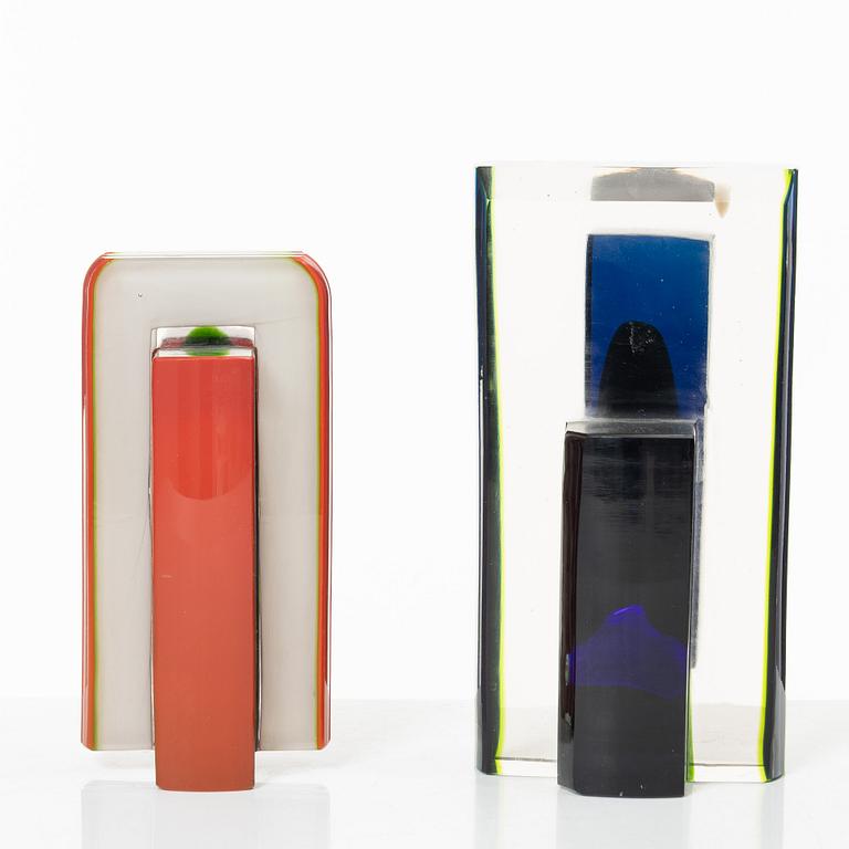 Skulpturer, 4 st, glas.