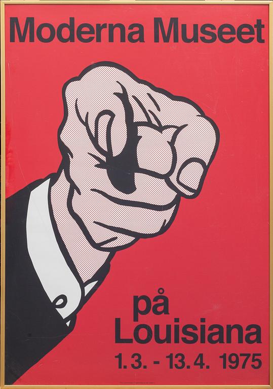 ROY LICHTENSTEIN, efter, utställningsaffisch, "Moderna museet på Louisiana", 1975.
