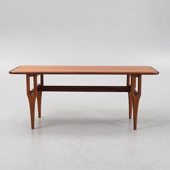 A Scandinavian teak coffee table.