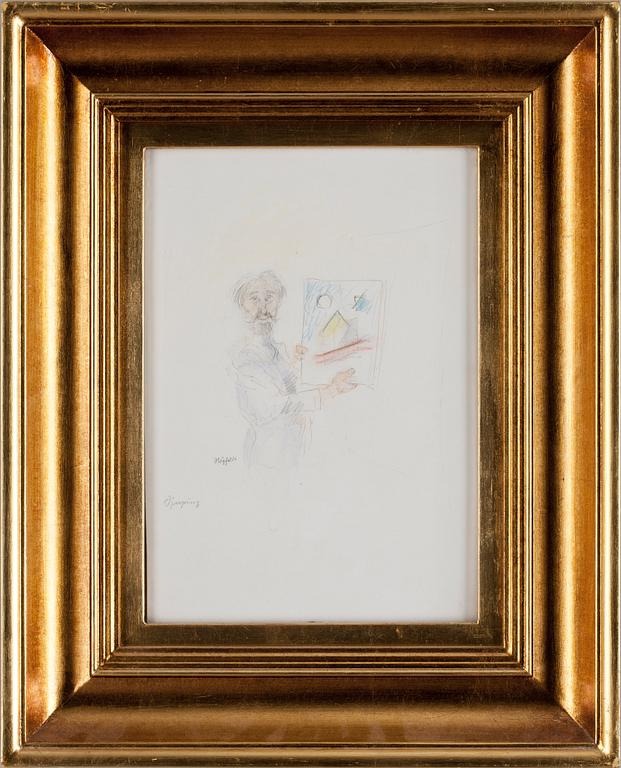 ROBERT HÖGFELDT, krita, sign.