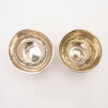 Four beakers, silver, Kristianstad, 18th/19th century.