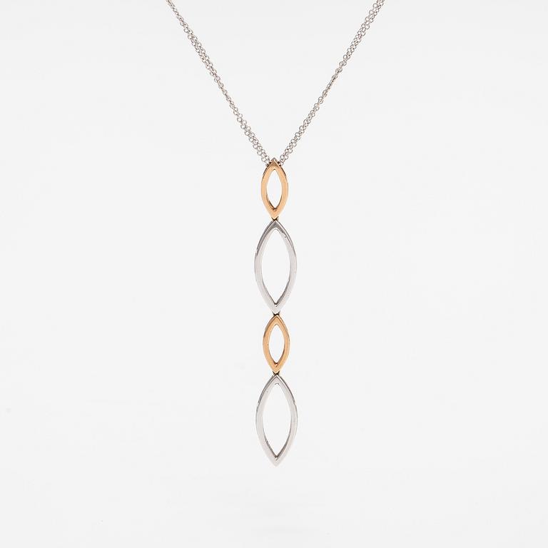 An 18K gold necklace with diamonds ca. 0.60 ct in total. Italy.