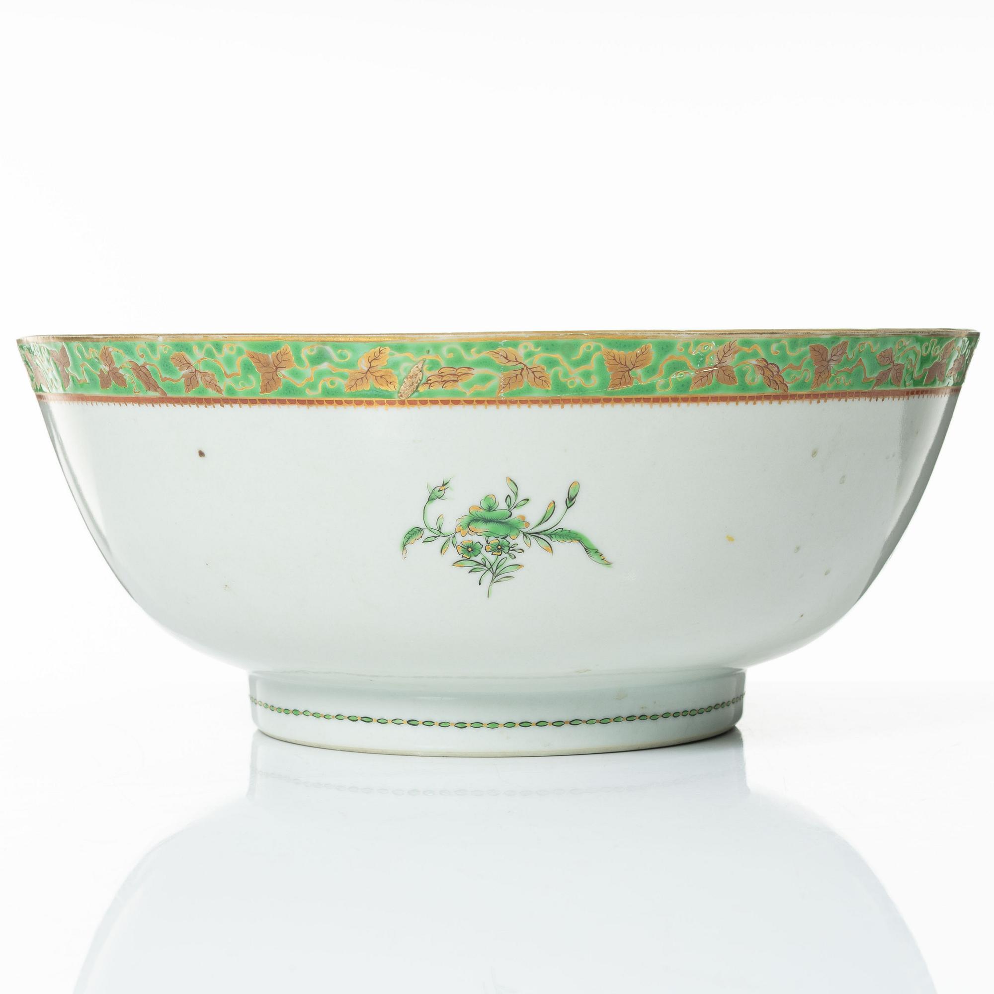 Bålskål, kompaniporslin, Qingdynastin, Qianlong (1736-95).