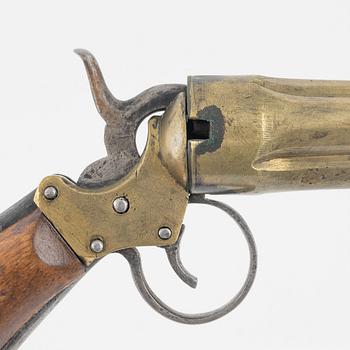 A Swedish percussion revolver, 'Aledalare', second half of the 19th Century.