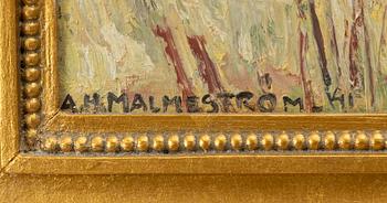 Akke Hugh Malmeström, "Höst-björkar vid Siljan" (Siljansnäs).