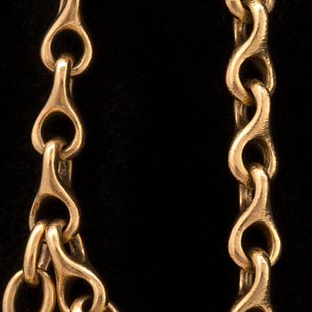 Lynggaard, bracelet 18K gold 1 elephnat charm w 1 brilliant-cut diamond, approx 18 cm.