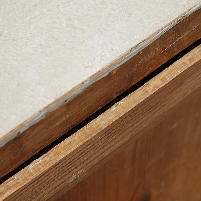 A painted 19th Century chest of drawers.