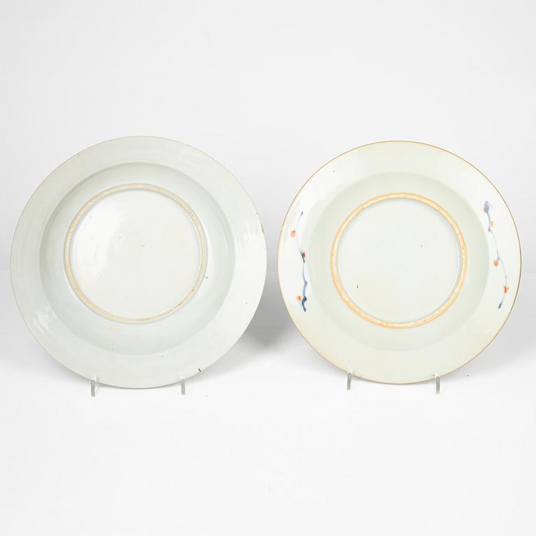 Nine Chinese porcelain plates, Qing Dynasy, 18th-19th Century.