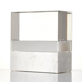 Jan Johansson, unik skulptur, slipat glas, Orrefors 1999.