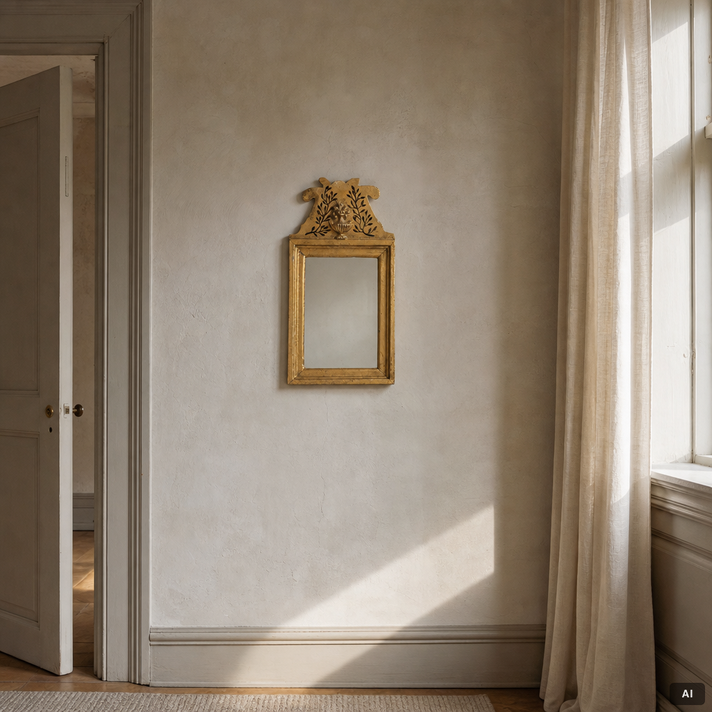 Mirror, folk art, circa 1800.