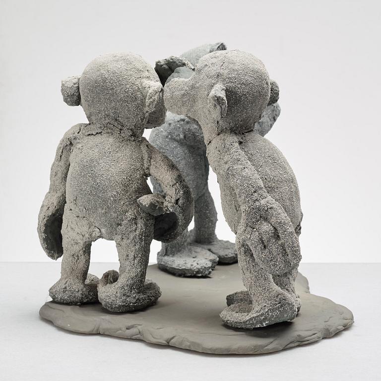 Mårten Medbo, a stoneware sculpture "Schoolyard Monkeys", signed and dated 2010.