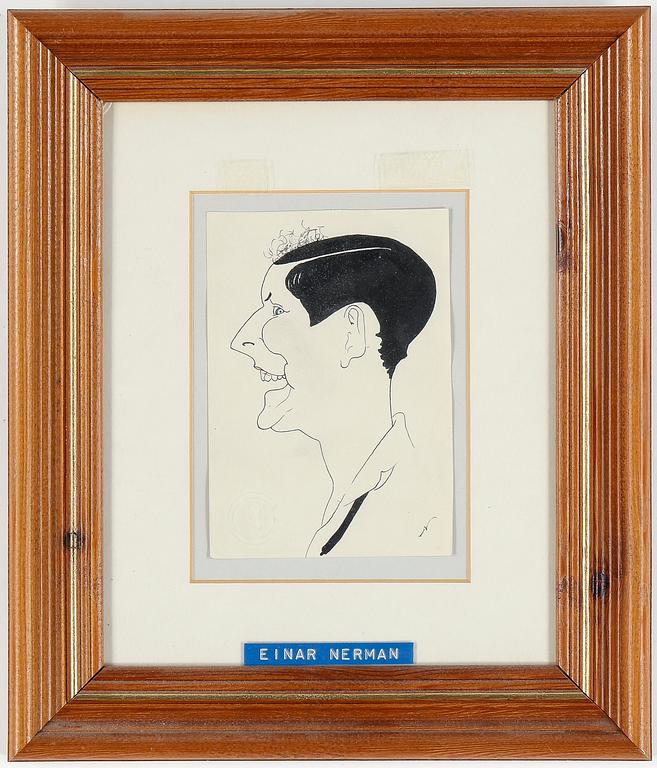 EINAR NERMAN, tusch, signerad N.