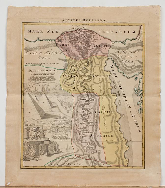 KARTA, Aegyptus Hodierna JB Homann, Nürnberg.