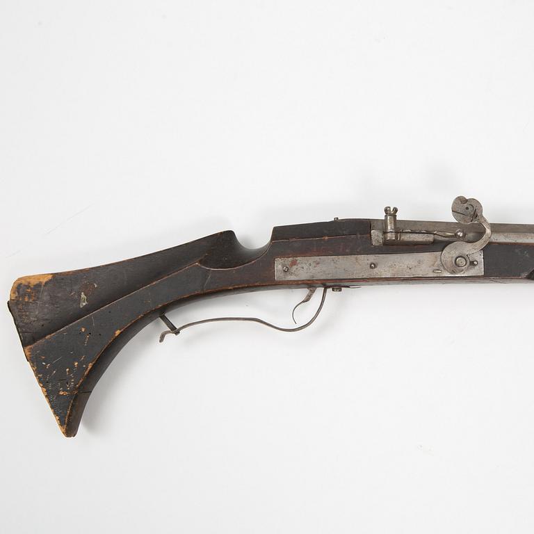 A first half of the 17th Century match lock musket.