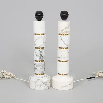 A pair of late 20th century table lamps, Italy.