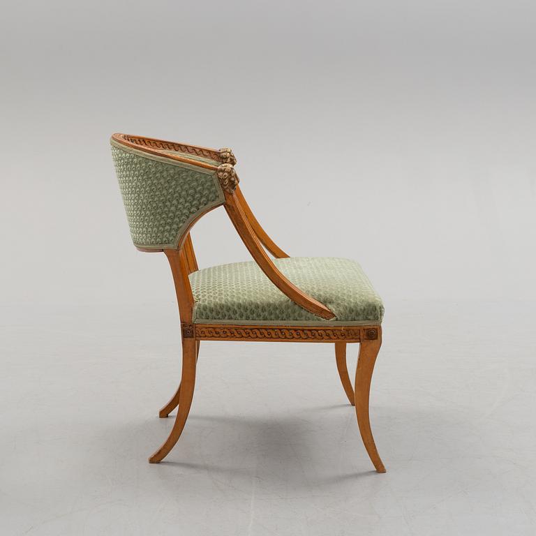 An early 19th century late gustavian armchair.