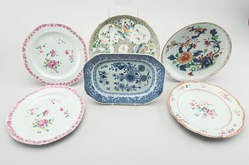 KINAPORSLIN, 6 st, mestadels Qianlong (1736-95).