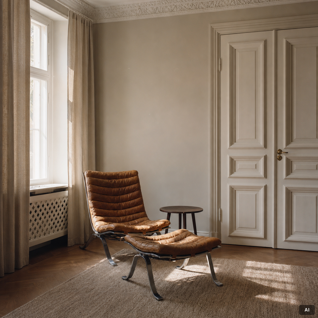 Arne Norell, an 'Ari' armchair with ottoman, Norell Möbel AB.