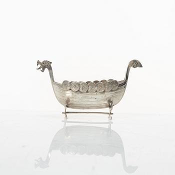 Viking ships/spice jars, 830/1000 silver, 8 pieces.