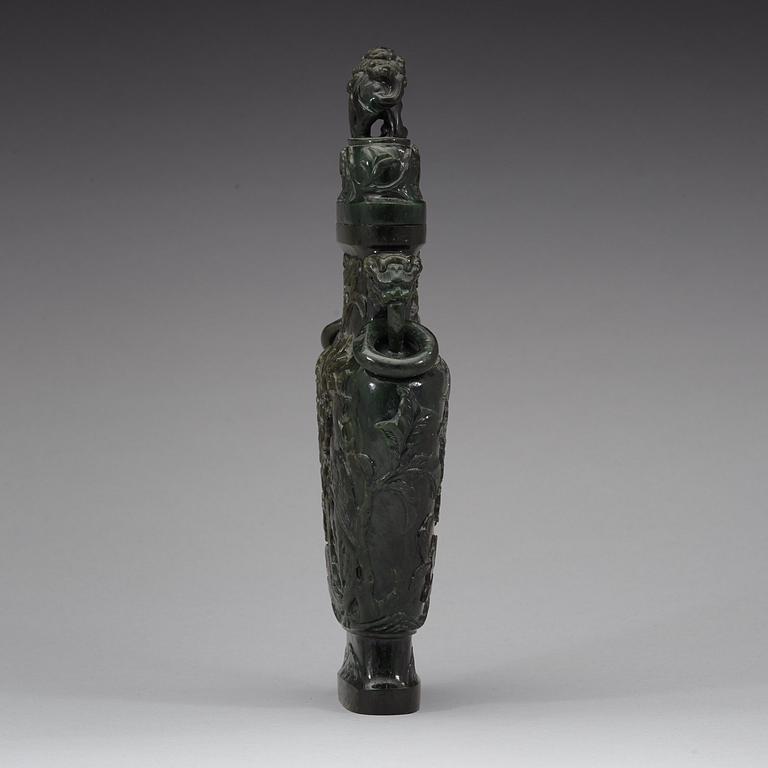 A Chinese carved stone vase, 20th Century.