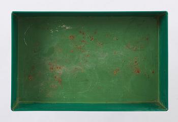 Josef Frank, a rare flower table with green lacquered box model "B 2084", Firma Svenskt Tenn, Sweden, 1950-60s.