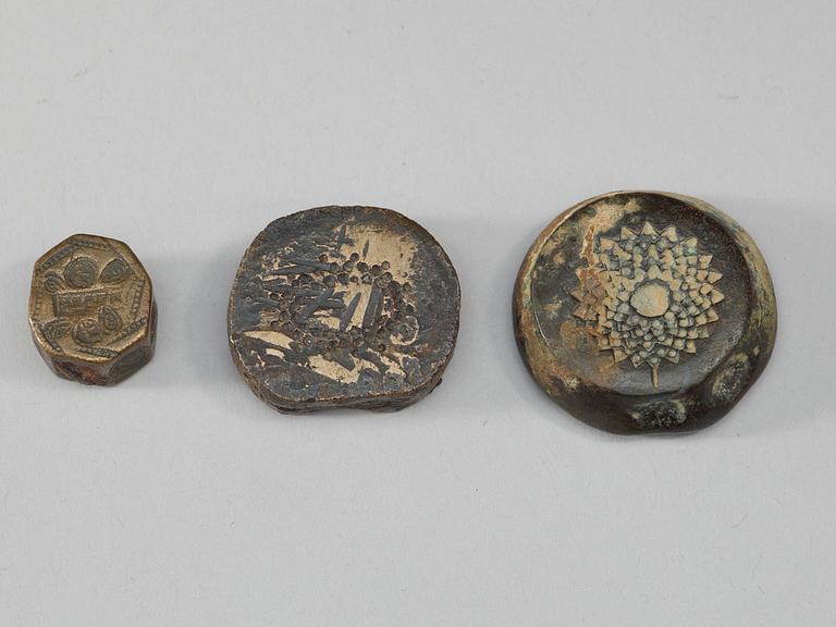 FIGURINER, 12 stycken, brons. Bland annat Skytiska och Luristanska, 1000-200 f.Kr.