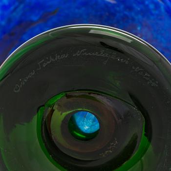 Oiva Toikka, Glass bird, "Kiikkuri" signed Oiva Toikka Nuutajärvi Notsjö.