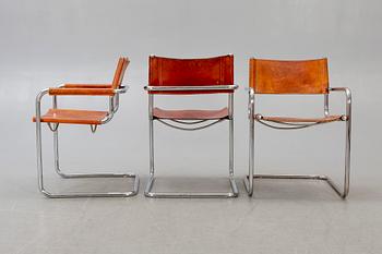 4 late 20th century Italian armchairs.