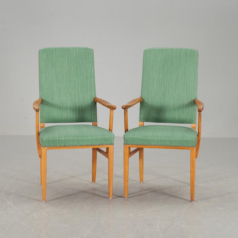 KARMSTOLAR, ett par, Carl Malmsten, Åfors Möbelfabrik.