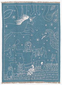 A hand-embroidered Kelim rug, c. 198 x 147 cm.