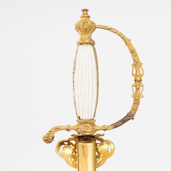 Official's sword, Swedish, 19th century, with scabbard.